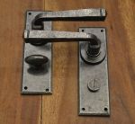 Dark Pewter, Cottage Style Wrought Iron Door Handles c/w Bathroom T&R, Rustproof Finish VF100B